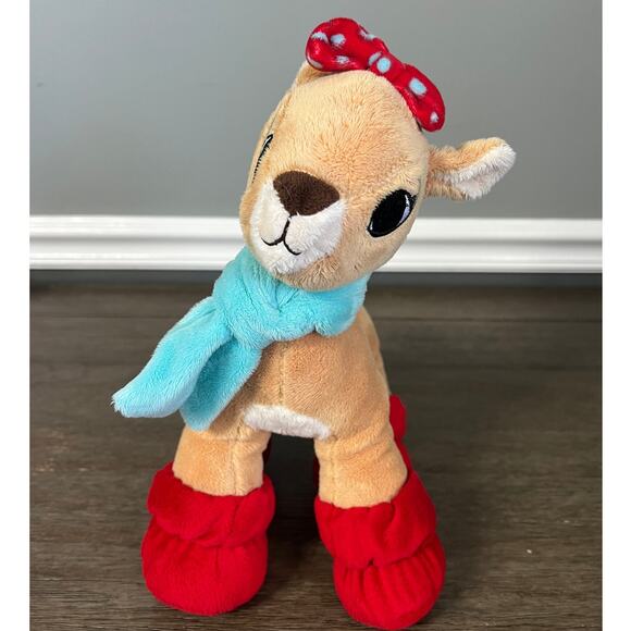 Rudolph the Red Nosed Reindeer Clarice Plush Dan Dee Blue Scarf‎ Bow Red Booties - Picture 1 of 6